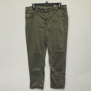 Chicos So Slimming Girlfriend Slim Ankle Size 1.5P US Size 10P Shiny Green Jeans